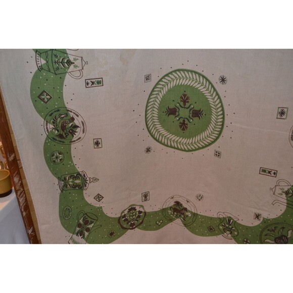 Vintage Tablecloth Party Folk Art Campy - Picture 5 of 7